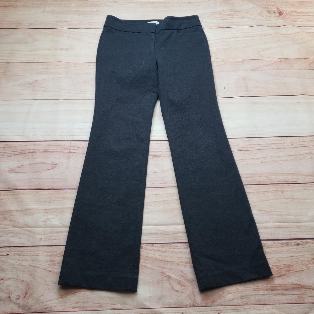 LOFT Pants Womens 2P Gray Ponte Slim Flat Front Pull On Pockets Workwear
